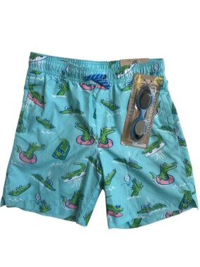 XZ Zeroxposure Boy's ALLIGATOR Swim Shorts w GOGGLES